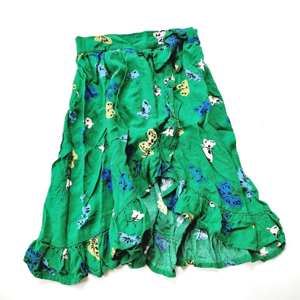 Hanna Andersson 4T Green Rayon Butterfly Skirt 100cm